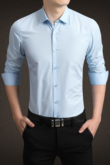 男士純色長袖襯衫定制 男士純色長袖襯衫定制